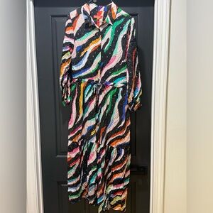Colorful Zebra Stripe Maxi Dress